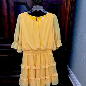 Yellow Dress with tiered skirt. Never worn.